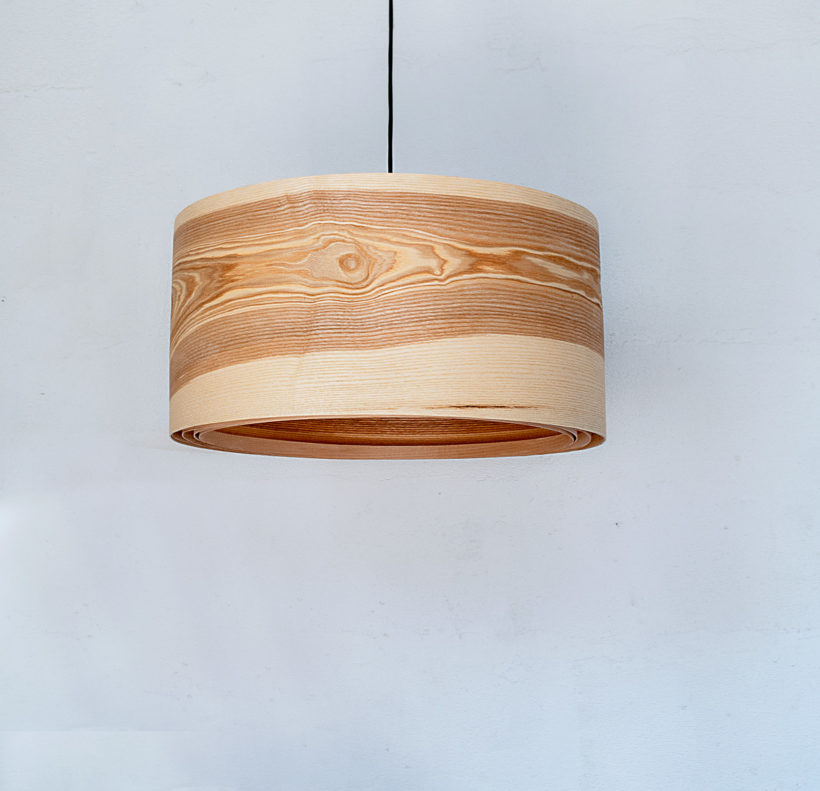 Spiral Olive - Handmade Wooden Ceiling Light