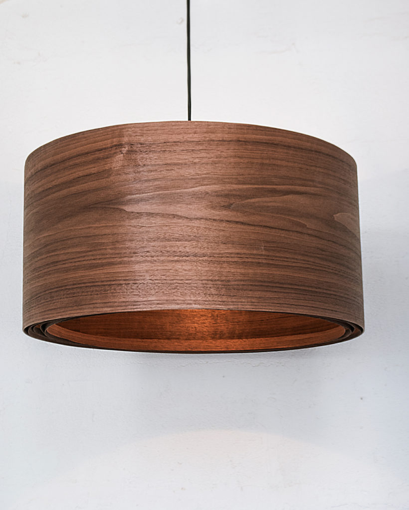 Spiral Walnut - Handmade Wooden Ceiling Light