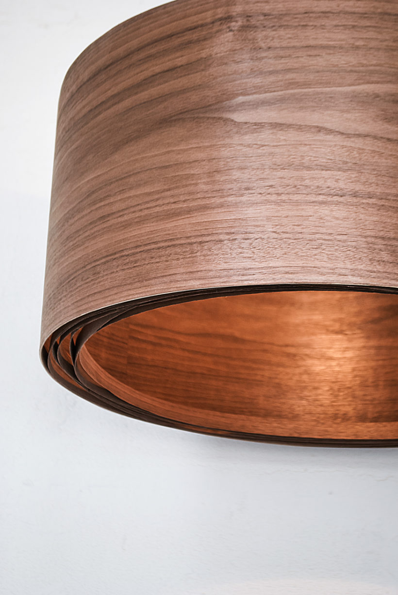 Spiral Walnut - Handmade Wooden Ceiling Light