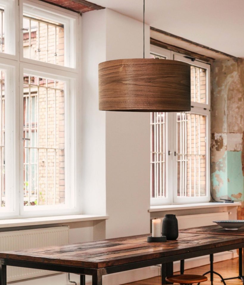 Spiral Walnut - Handmade Wooden Ceiling Light