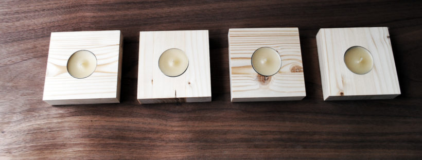 Wooden tea light candle holder pinewood set of 4 pieces Wooden tea light candle holder pinewood set of 4 pieces