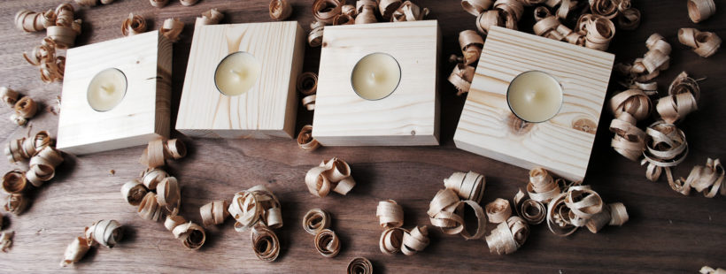 Wooden tea light candle holder pinewood set of 4 pieces Wooden tea light candle holder pinewood set of 4 pieces