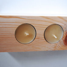 Wooden tea light candle holder spruce for 2 candles