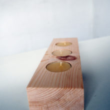 Wooden tea light candle holder spruce for 3 candles Wooden tea light candle holder spruce for 3 candles