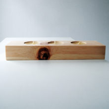 Wooden tea light candle holder spruce for 3 candles Wooden tea light candle holder spruce for 3 candles