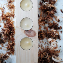Wooden tea light candle holder spruce for 3 candles Wooden tea light candle holder spruce for 3 candles