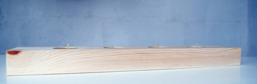 Wooden tea light candle holder spruce for 4 candles Wooden tea light candle holder spruce for 4 candles