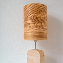 Handmade Wooden Table Lamp 'Motif Wood 6 Olive'