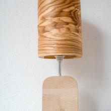 Handmade Wooden Table Lamp 'Motif Wood 6 Olive'