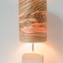 Handmade Wooden Table Lamp 'Motif Wood 6 Olive'