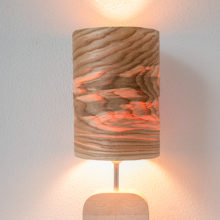 Handmade Wooden Table Lamp 'Motif Wood 6 Olive'