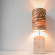 Handmade Wooden Table Lamp 'Motif Wood 6 Olive'