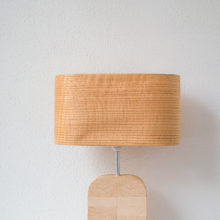 Handmade Wooden Table Lamp 'Motif Wood 6 Oak Wagon'