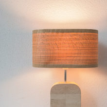 Handmade Wooden Table Lamp 'Motif Wood 6 Oak Wagon'