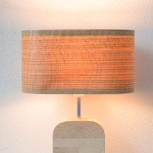 Handmade Wooden Table Lamp 'Motif Wood 6 Oak Wagon'