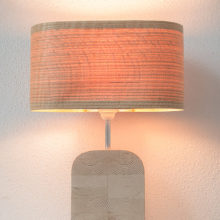 Handmade Wooden Table Lamp 'Motif Wood 6 Oak Wagon'