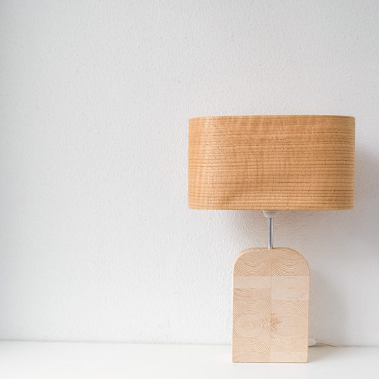 Χειροποίητο Ξύλινο Επιτραπέζιο Φωτιστικό 'Motif Wood 6 Oak Wagon'