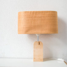 Handmade Wooden Table Lamp 'Motif Wood 2 Oak Wagon'