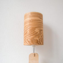 Handmade Wooden Table Lamp 'Motif Wood 2 Olive'