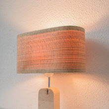 Handmade Wooden Table Lamp 'Motif Wood 2 Oak Wagon'
