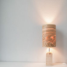 Handmade Wooden Table Lamp 'Motif Wood 2 Olive'