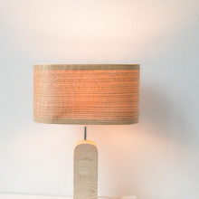 Handmade Wooden Table Lamp 'Motif Wood 3 Oak Wagon'