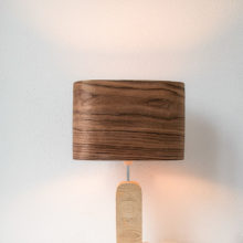 Handmade Wooden Table Lamp 'Motif Wood 3 Walnut Wagon'