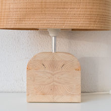 Handmade Wooden Table Lamp 'Motif Wood 4 Oak Wagon'