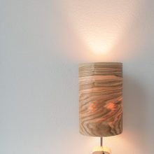 Handmade Wooden Table Lamp 'Motif Wood 2 Olive'
