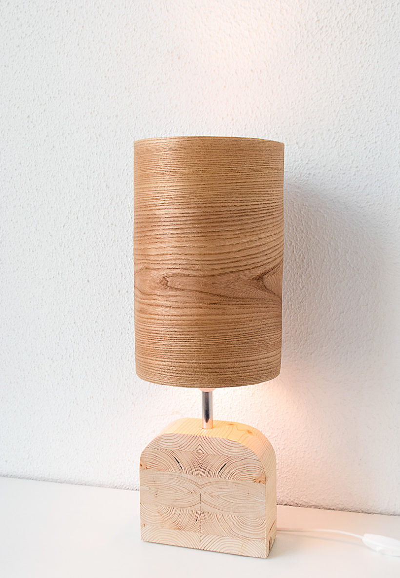 Χειροποίητο Ξύλινο Επιτραπέζιο Φωτιστικό 'Motif Wood 4 Elm'