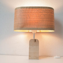 Handmade Wooden Table Lamp 'Motif Wood 2 Oak Wagon'