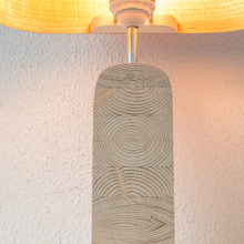 Handmade Wooden Table Lamp 'Motif Wood 3 Oak Wagon'