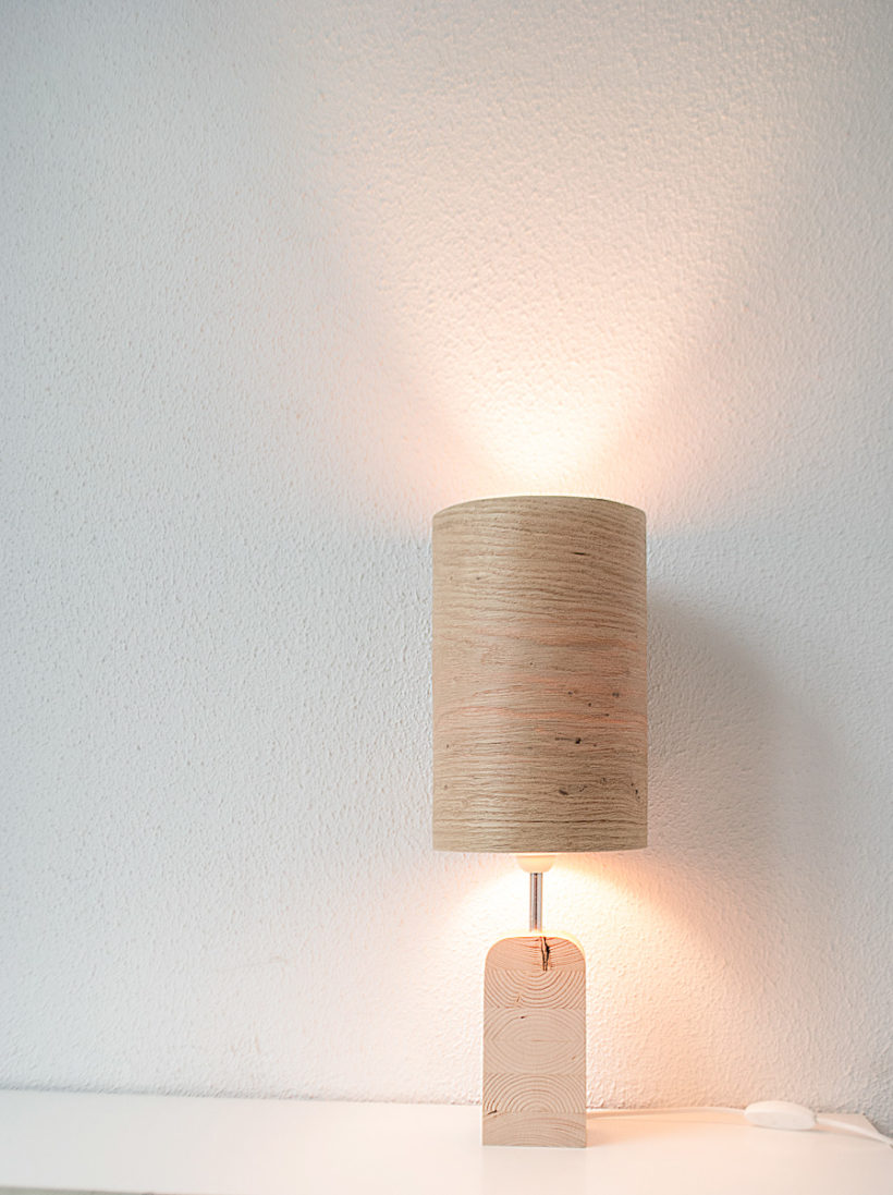 Handmade Wooden Table Lamp 'Motif Wood 2 Oak rustic'