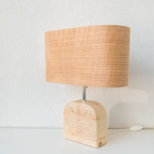 Handmade Wooden Table Lamp 'Motif Wood 4 Oak Wagon'