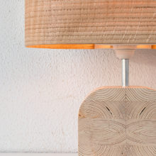 Handmade Wooden Table Lamp 'Motif Wood 4 Oak Wagon'