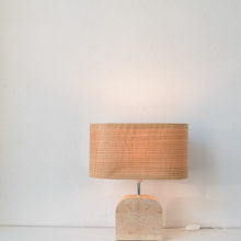 Handmade Wooden Table Lamp 'Motif Wood 4 Oak Wagon'