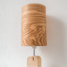 Handmade Wooden Table Lamp 'Motif Wood 2 Olive'