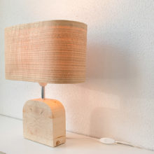 Handmade Wooden Table Lamp 'Motif Wood 4 Oak Wagon'