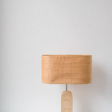 Handmade Wooden Table Lamp 'Motif Wood 3 Oak Wagon'