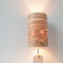 Handmade Wooden Table Lamp 'Motif Wood 2 Olive'