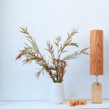 Handmade Wooden Table Lamp 'Motif Wood 2 Oak Tall'