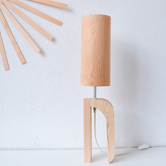 Handmade Wooden Table Lamp 'Shapes' - Giraffe Maple
