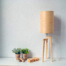 Handmade Wooden Table Lamp 'Tripod II Mini Ash'