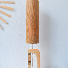 Handmade Wooden Table Lamp 'Shapes' - Giraffe Oak Tall