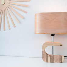 Handmade Wooden Table Lamp 'Shapes' - Wagon maple