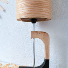 Handmade Wooden Table Lamp 'Shapes' - Black