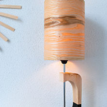 Handmade Wooden Table Lamp 'Shapes' - Black
