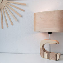 Handmade Wooden Table Lamp 'Shapes' - Wagon maple
