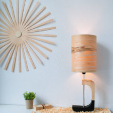 Handmade Wooden Table Lamp 'Shapes' - Black