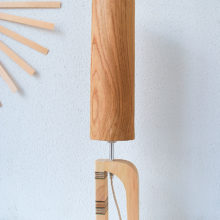 Handmade Wooden Table Lamp 'Shapes' - Giraffe Oak Tall